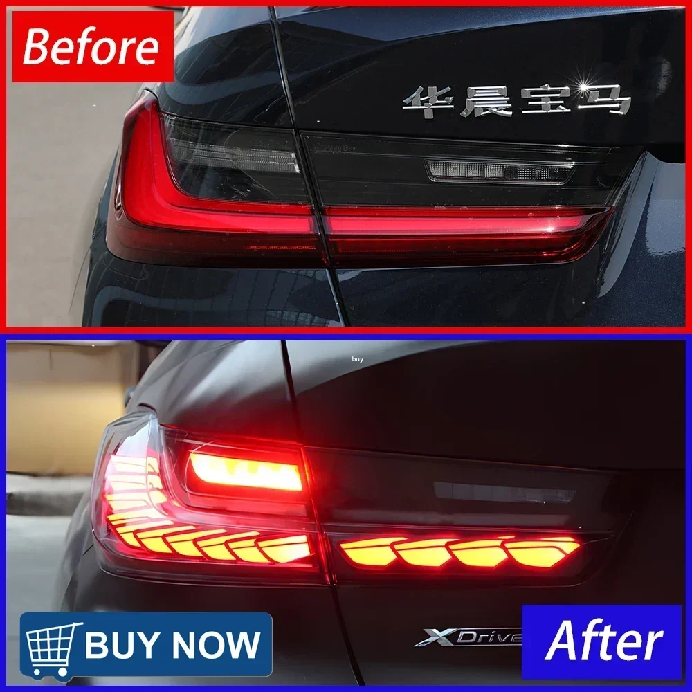 

Upgrade LED Car Taillights Accessories For BMW 3 Series G20 G28 320i 325i 330i 2020-2024 Red Dragon Scale Assembly Taillight