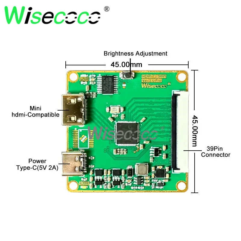 Wisecoco 4 Inch Runde Display 720x720 Kreis Rund IPS TFT LCD Bildschirm MIPI Typ-C Fahrer Bord