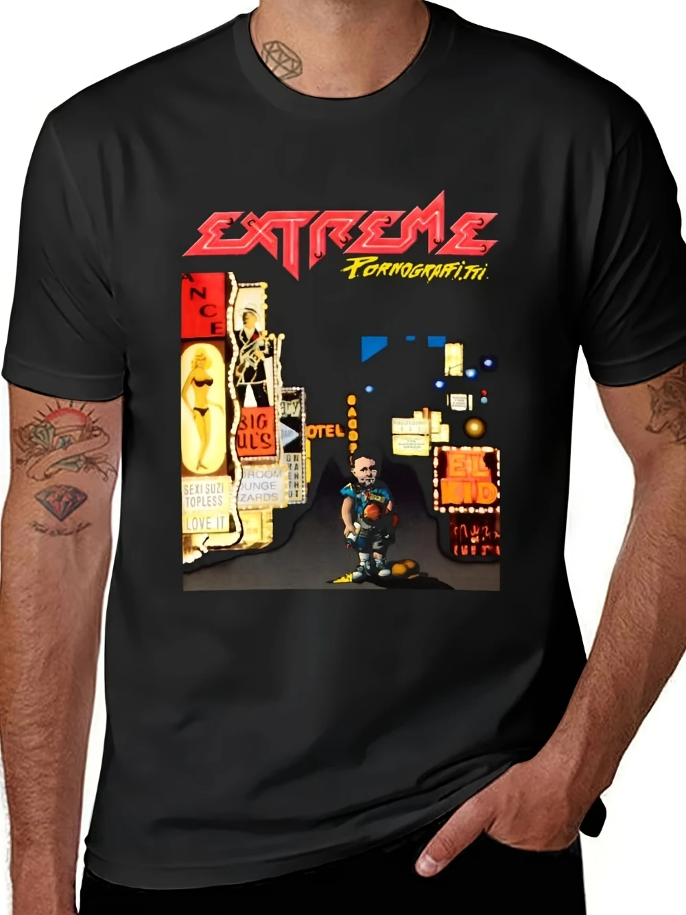 Extreme Band Fan Album T-Shirt Übergrößen-Stil Niedliche Kleidung, Herren Bedrucktes T-Shirt, Reine Baumwolle Lässiges Paar-Streetwear T-Shirt