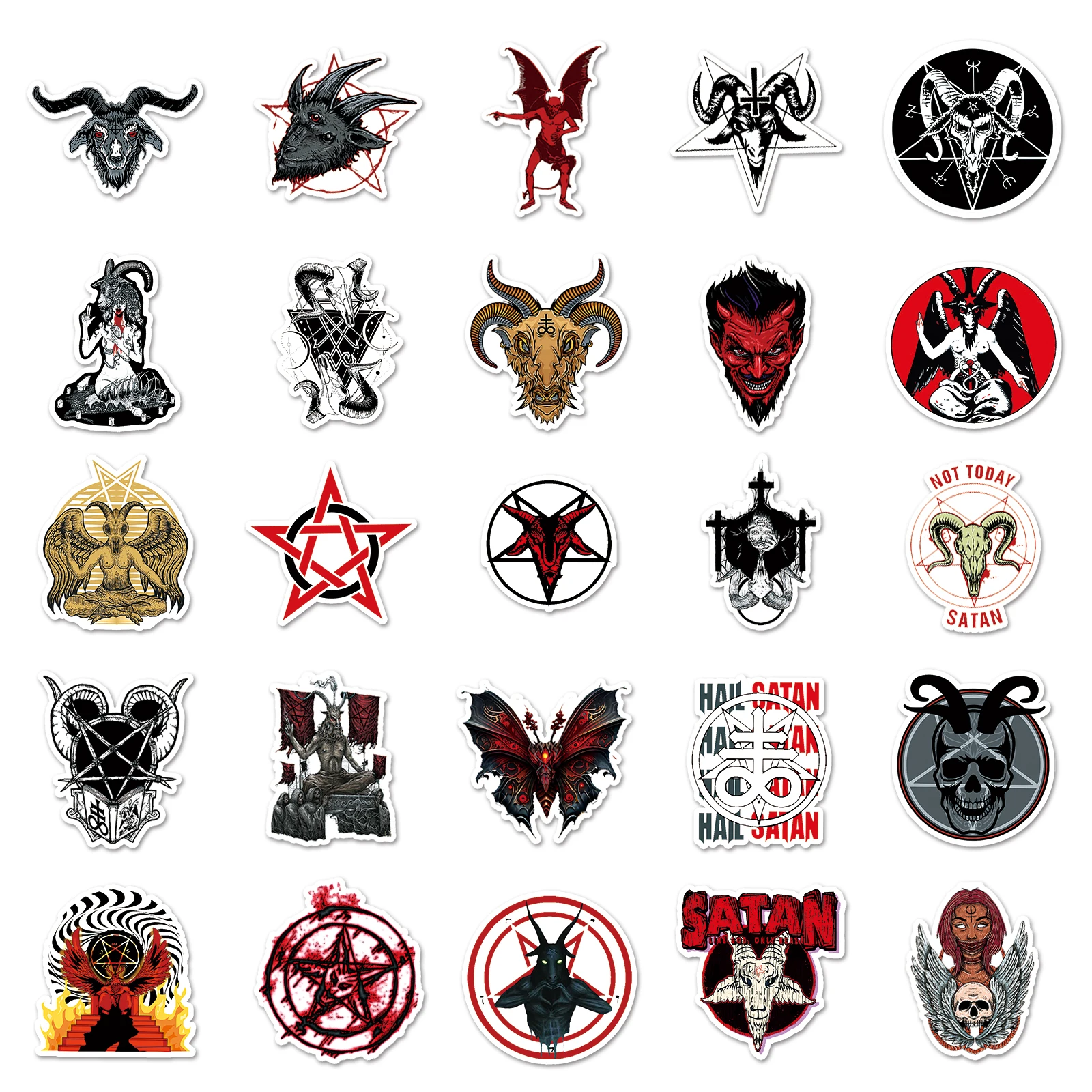 50pc Cartoon Satan Graffiti Stickers Suitcase Laptop Skateboard Personalized Stickers