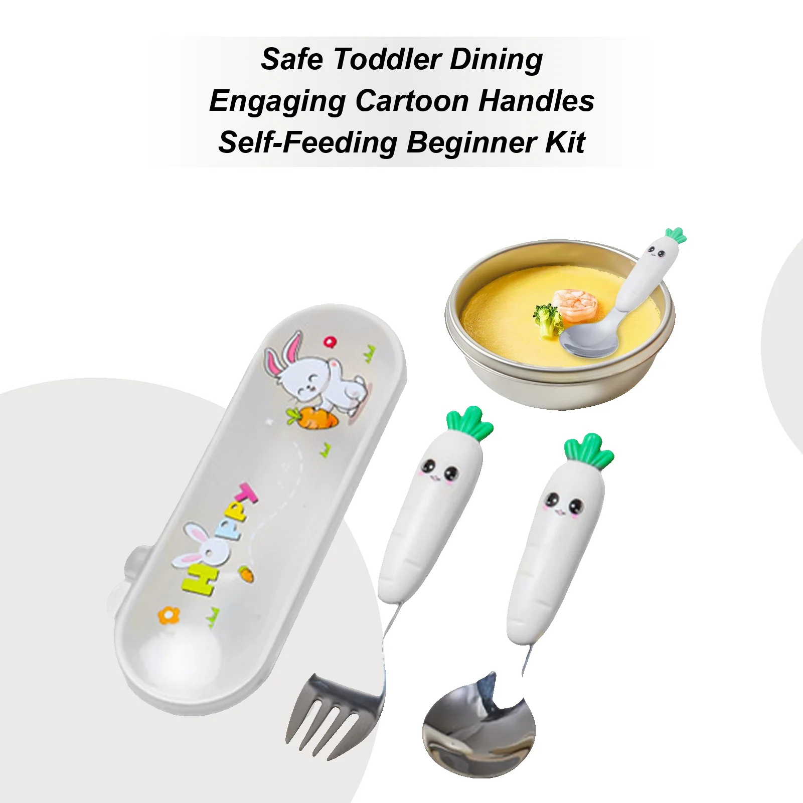 

Toddler Cutlery Set Stainless Steel Baby Tableware Kit With Storage Case Feeding Tableware Set Including Fork And Spoon For