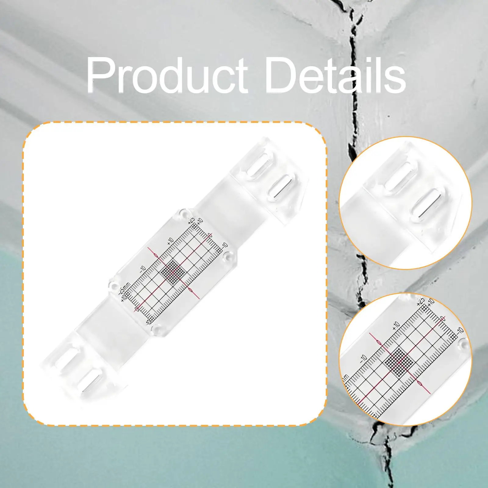 Crack Monitor Record Shingle Gauge Equipment Acrylic Tell Tale Wall Corner Ruler for Building Crack Tracking Tool