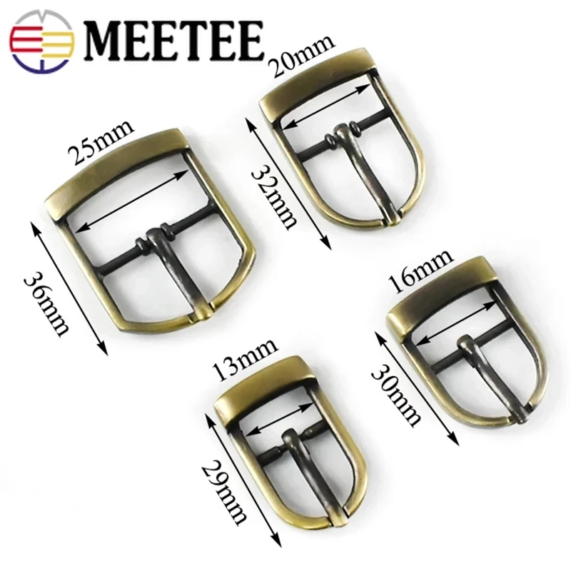 Meetee 5/10Pcs 13/16/20/25mm Metal Pin Belt Buckles Adjuster Bags Strap Slider Shoes Buckle DIY Leather Hardware Accessories