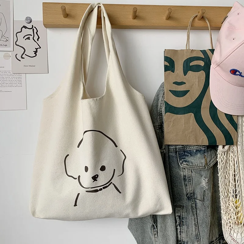 Tote Bags voor dames Canvas tas Illustratie Rugzak Artistiek Retro Grote capaciteit Casual schoudertas Moeder Kid Tassen voor meisjes