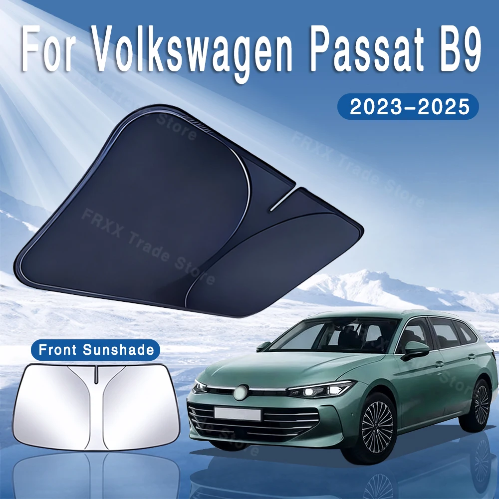 For VW Volkswagen Passat B9 2023 2024 2025 Car Sun Visor Estate Front Windshield Sunshade Insulation Cooling Auto Accessories