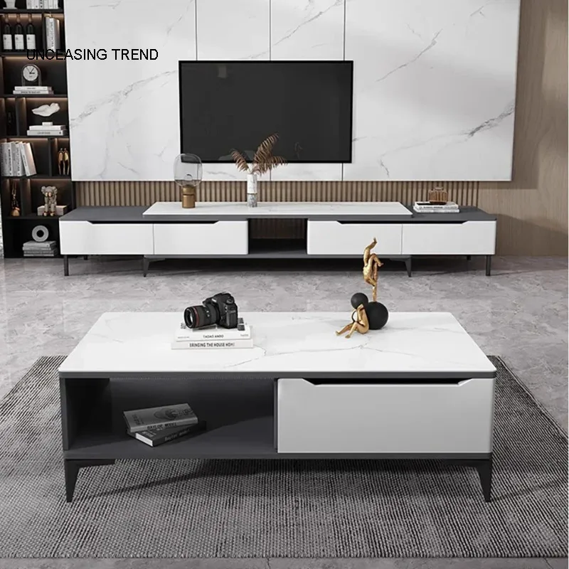 

Luxury Nordic Coffee Tables Marble Effect Modern Living Room Coffee Tables Glam Minimalist Stoliki Kawowe Home Furniture