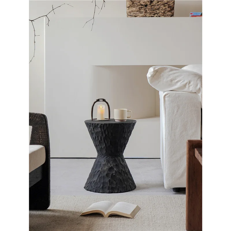 

Solid wood hand-hammered funnel side table, living room sofa, corner table, small table