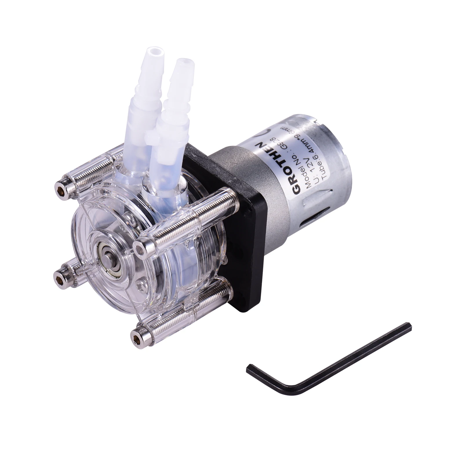 DC 24V Peristaltic Pump with Silicone Tubing High Flow Water Liquid Pump Dosing Vacuum Pump Self-Priming Anti-Corrosion