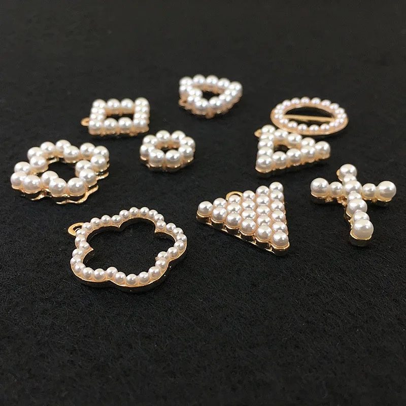 Engood 100 قطعة أزرار اللؤلؤ الخياطة تقليم والزينة الحرفية مشبك DIY بها بنفسك إكسسوارات الشعر وقلادة أقراط المعلقات