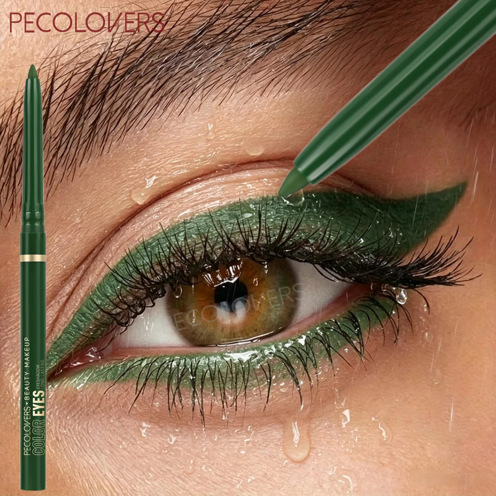 1PC Waterproof, Smooth with High Color Payoff, Natural Matte, Creamy Texture, Available in Black and Green Eyeliner Gel Pencils