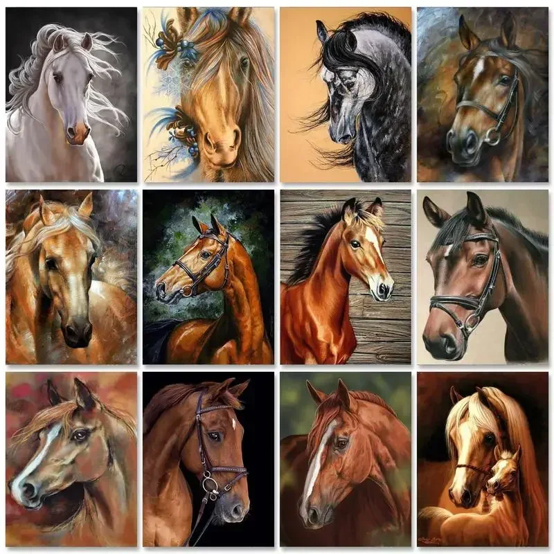 

132905 Oil Painting By Numbers Horse 60x75cm Paint By Numbers On Canvas Watercolor By Numbers