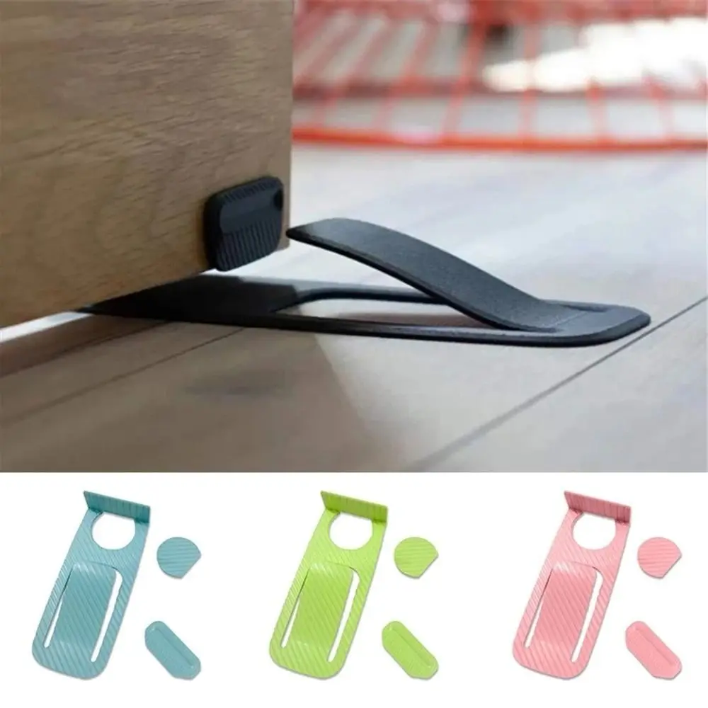 New PVC Door Stopper Invisible Safety Protector Floor Door Stopper Portable Free Pasting Door Wedge Holder Door
