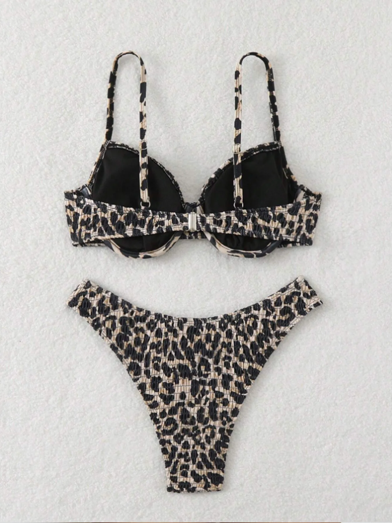Sexy enrugado leopardo impressão push up bikinis define duas peças maiôs beachwear maiô biquini tankini trikini