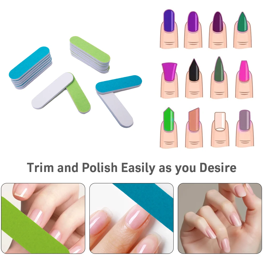 5/10 Set Klimonla Mini Nail Files 1Set/20Pcs Professional Nail Art Files For Pedicure Manicure Care Gel Polish Accessories