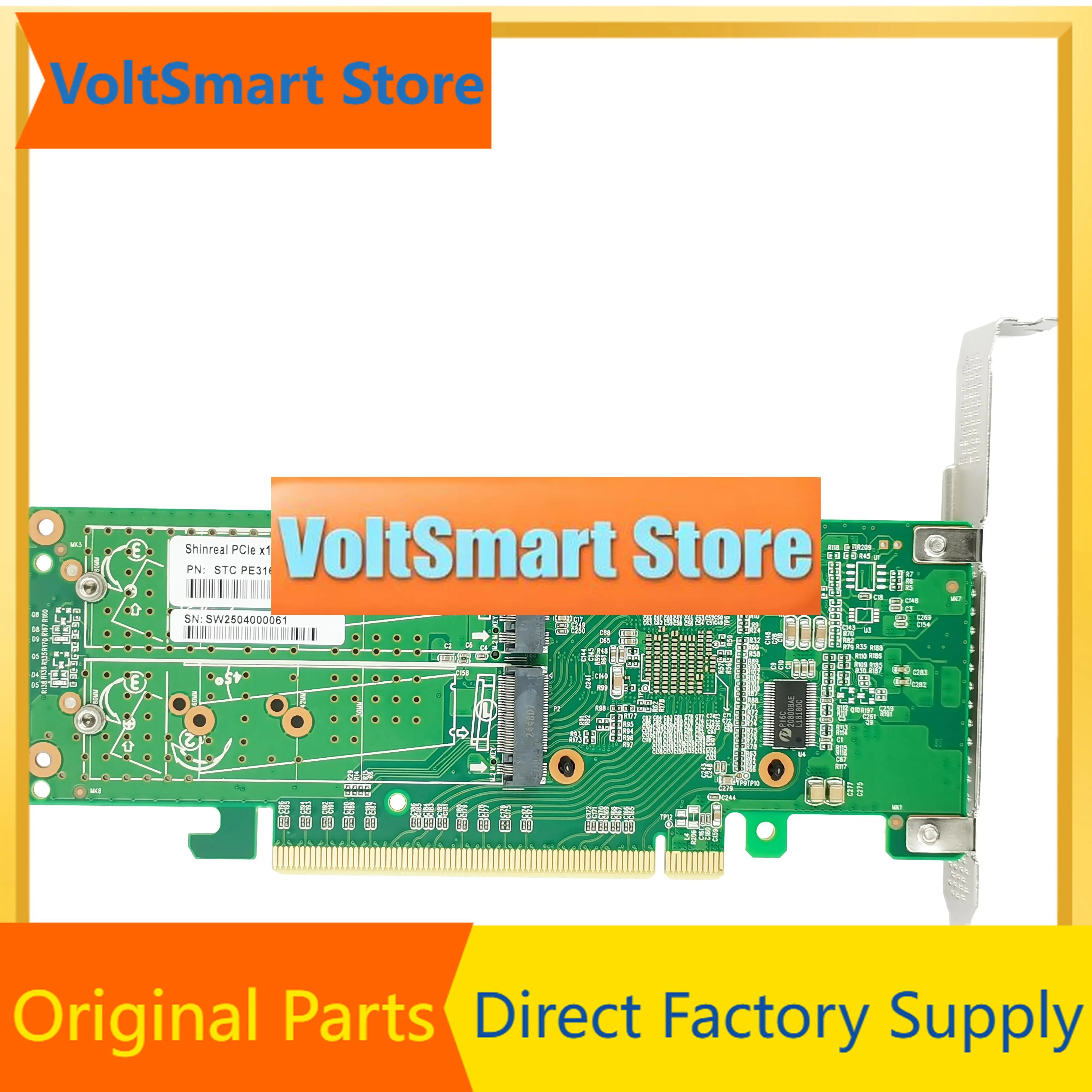 VoltSPCIe 3.0 X16 To 4x M.2 NVMe SSD Switch Adapter Support 2280 SSD-PE3162-4IL No Motherboard Bifurcation Required