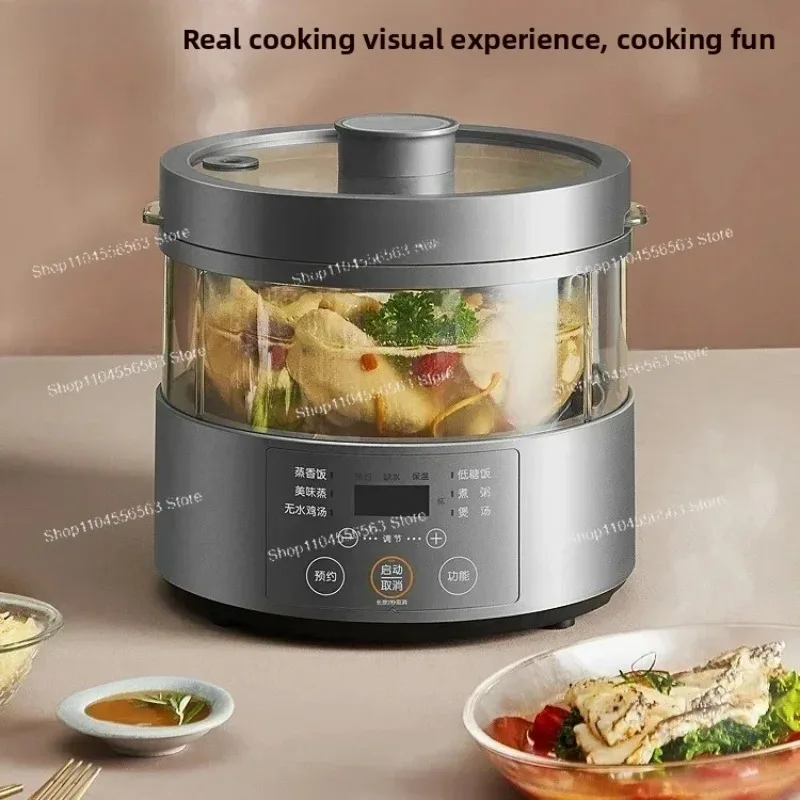 Smart 3L Electric Rice Cooker with Glass Lid, Multifunctional & Reservation, New Style Kitchen Appliance