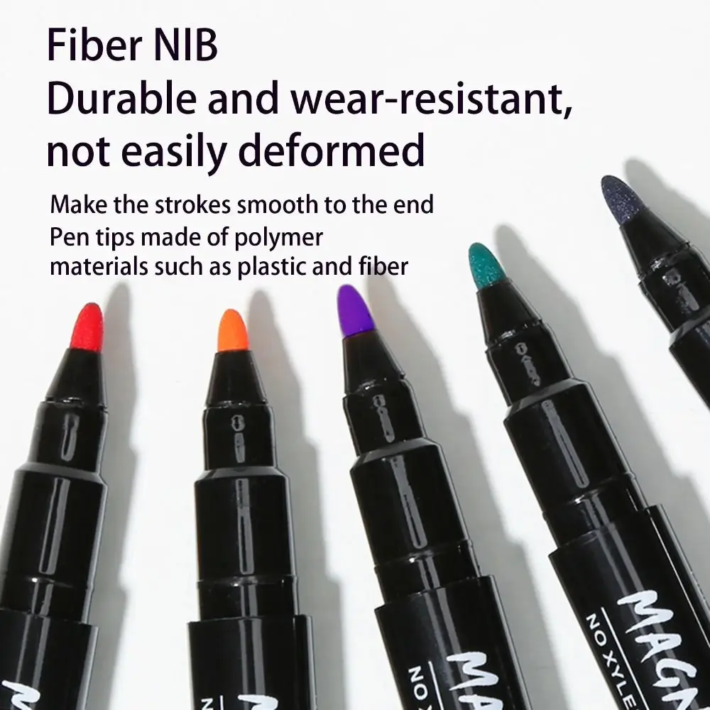 8pcs Drawing Colorful Whiteboard Markers Erasable Multifunction Water Color Pens Sponge Head Portable Magnetic Marker Pens