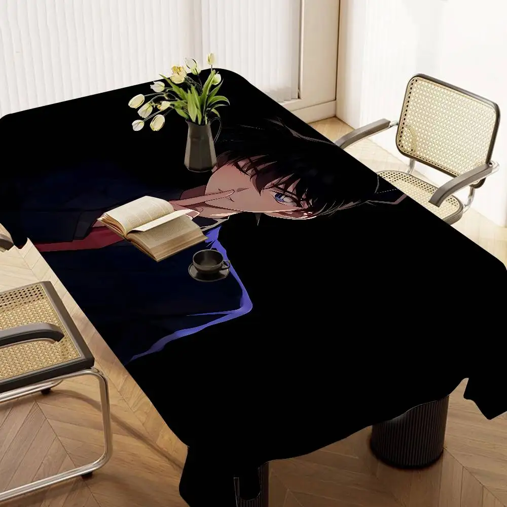 Mystery Detective C-Conan Polyester Waterproof Tablecloth Bedside Table Dustproof Decorative Cloth Living Room Coffee Tablecloth