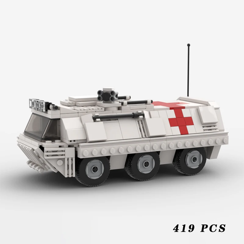 Military War APC Medical Tank Armored Carrier MOC Building Block Assembly Set Display Toys Child Christmas Gifts