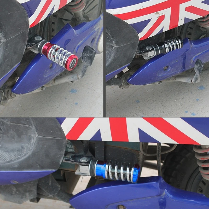 1 زوج دراجة نارية مسند القدمين الربيع سبائك الألومنيوم 111x35 مللي متر أوتاد القدم الدواسات ل إيما يادي سكوتر كهربائي #4