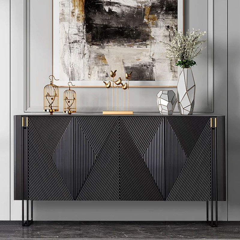 mid-century elegant shoe cabinet sintered stone high-end luxury Storage locker living room cabinets organizador de zapatos