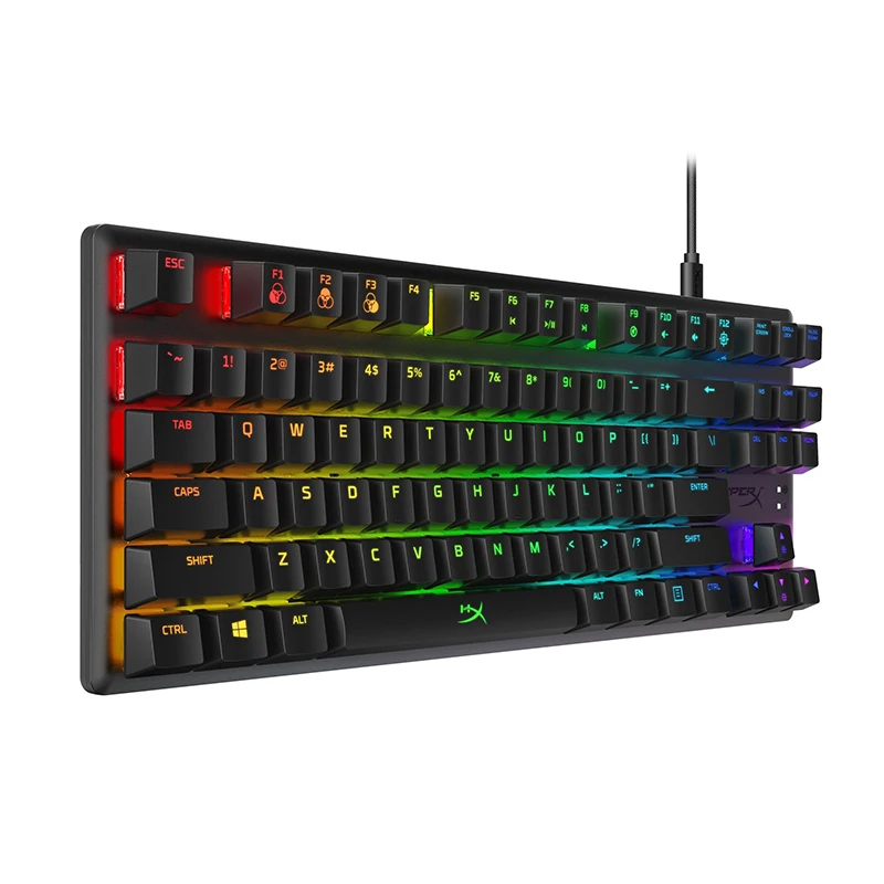 HyperX Alloy Origins Core Tenkeyless คีย์บอร์ดเกมกลซอฟต์แวร์ควบคุมแสงปัจจัยรูปทรงกะทัดรัด RGB LED Backlit