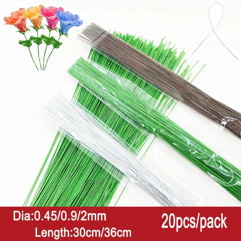 36cm 30cm Long Iron Wire Useds For DIY Nylon Stocking Flower Branche Making Bride Wedding Home Decoration Artifi 20Pcs/pack