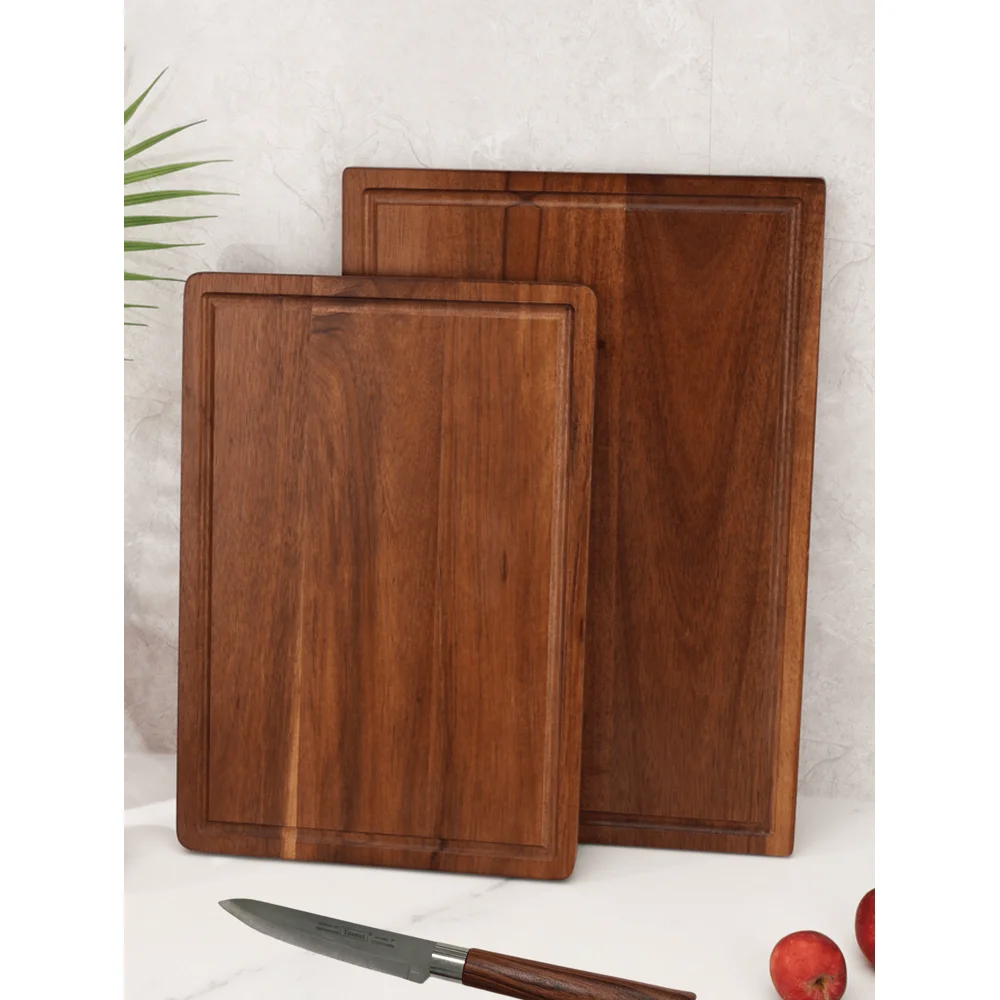 Acacia Wood Cutting Board, Back Concave Cutting Board, Solid Wood Cutting Board, Fruit And Vegetable Meat Kitchen Cutting Board