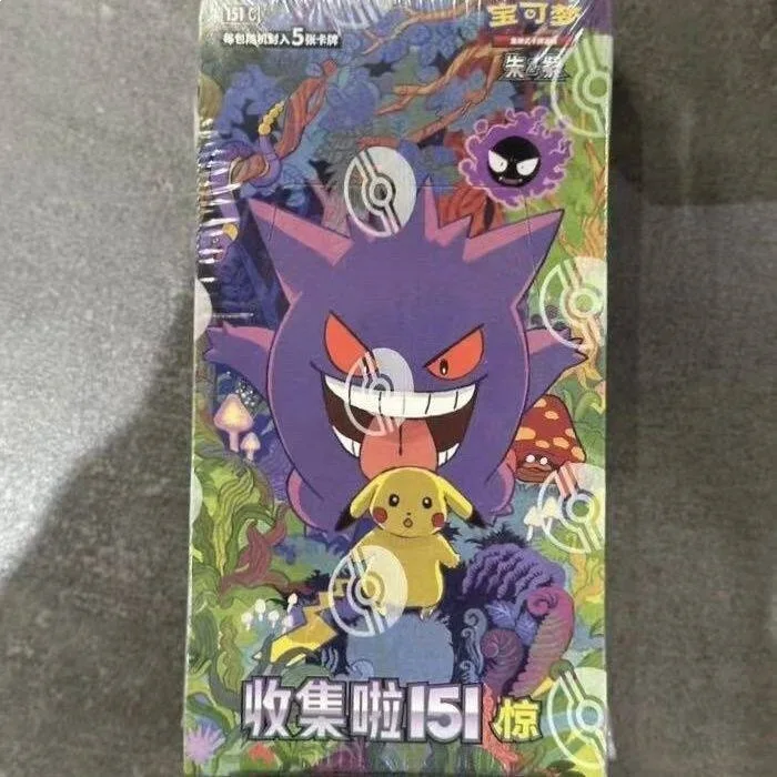 Pokemon Ptcg 151 Vereinfachte Chinesische Sammelkarten-Booster-Box Gengar Psyduck Pikachu Sammlerstück Papierbox für Kartensammler