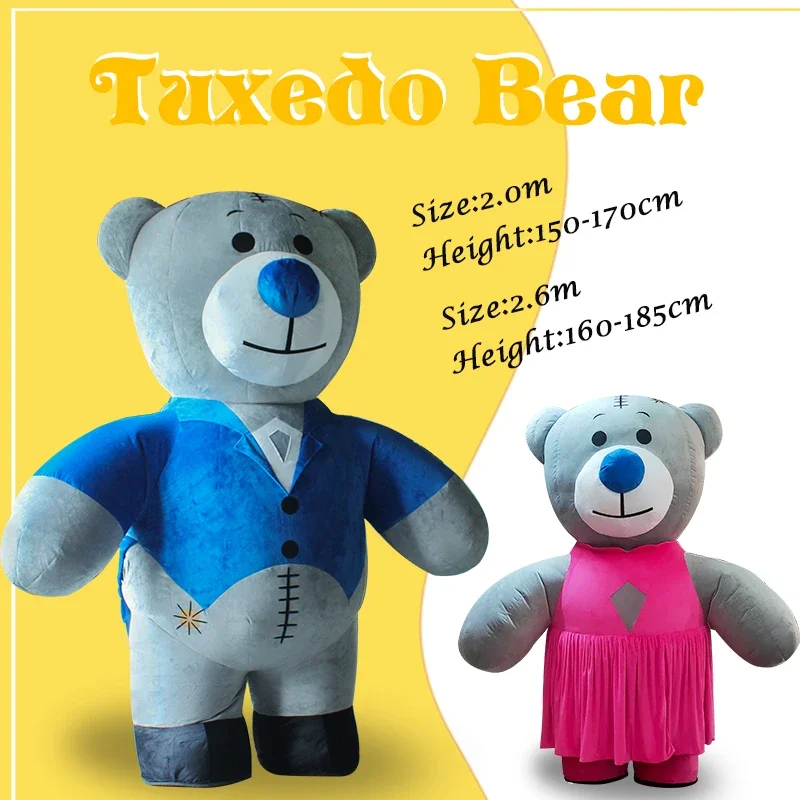 Saygo Inflatable bear Mascot Costume for Wedding Adult Cosplay Mascot Costume Animal Funny Costume Tuxedo Bear