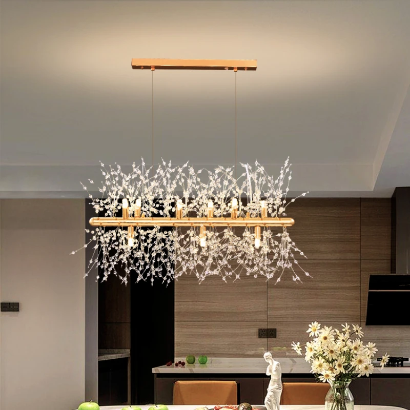 

Luxury Bedroom Chandelier Living Room Lamp Creative Personality Postmodern Simple Dandelion Ins Crystal Dining Room Lamp