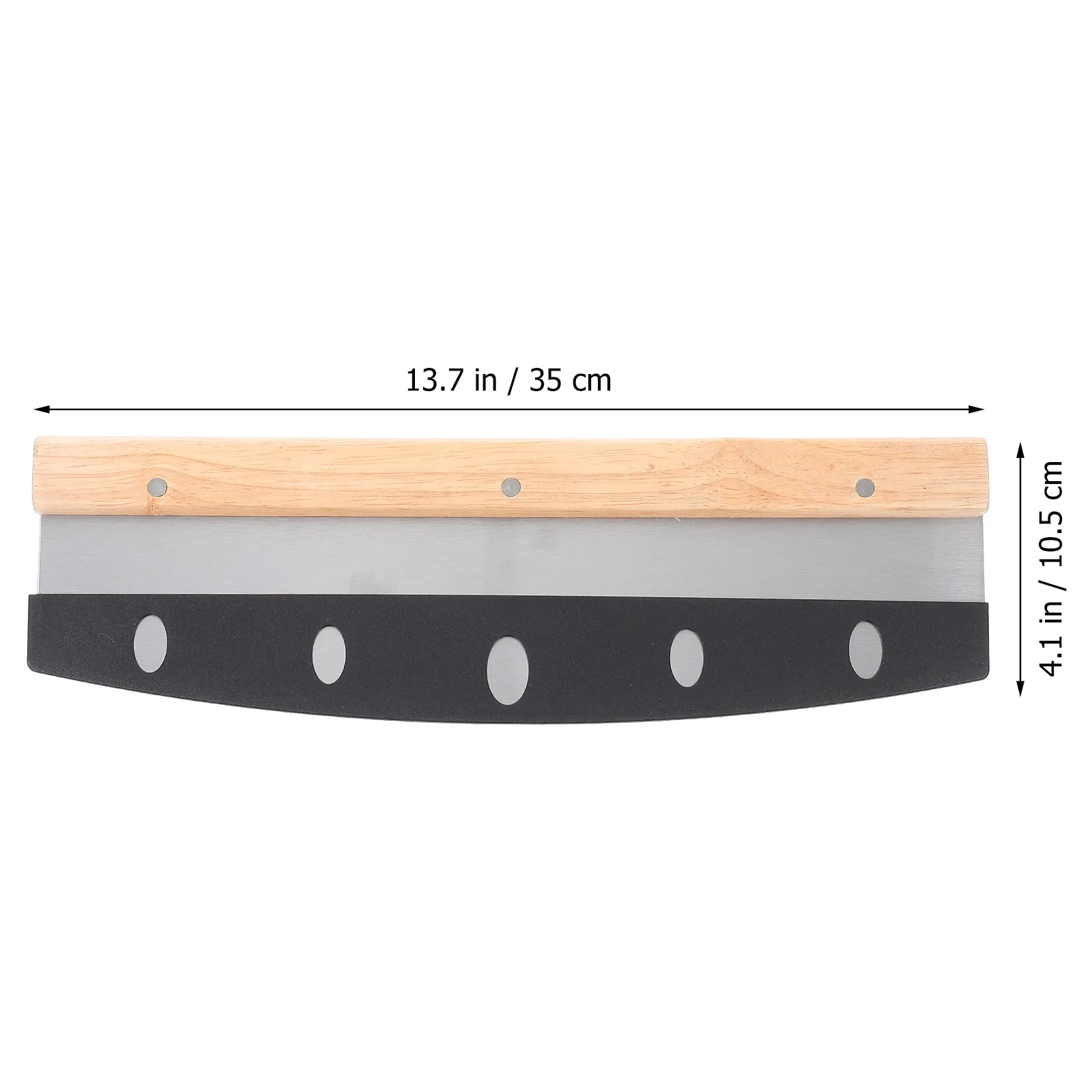 Wooden Handle Pizza Cutter Stainless Steel Blade Efficient Uniform Cutting for Pizza Noodle Cake Sandwich Baking Supply Kitchen