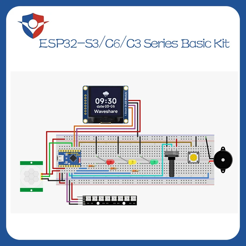 ESP32-S3/C6/C3 Development Board Starter Kit, Rich Tutorials & Resources, Quick Start for Arduino, MicroPython, ESP-IDF IoT Kit