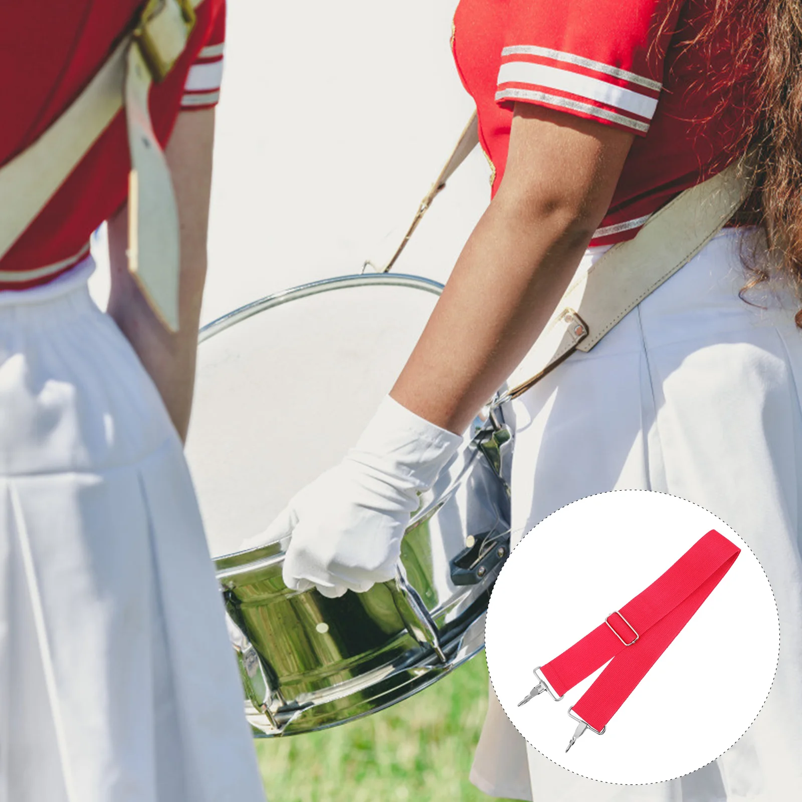 

1Pcs Adjustable Snare Drum Strap Durable Comfortable No Tingling Sensation Wide Application Range Replacement for Old Straps