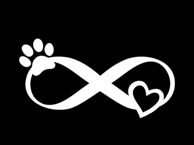 12cm x 6cm Paw and Heart Car Decal Vinyl Sticker Cat Dog Window Laptop