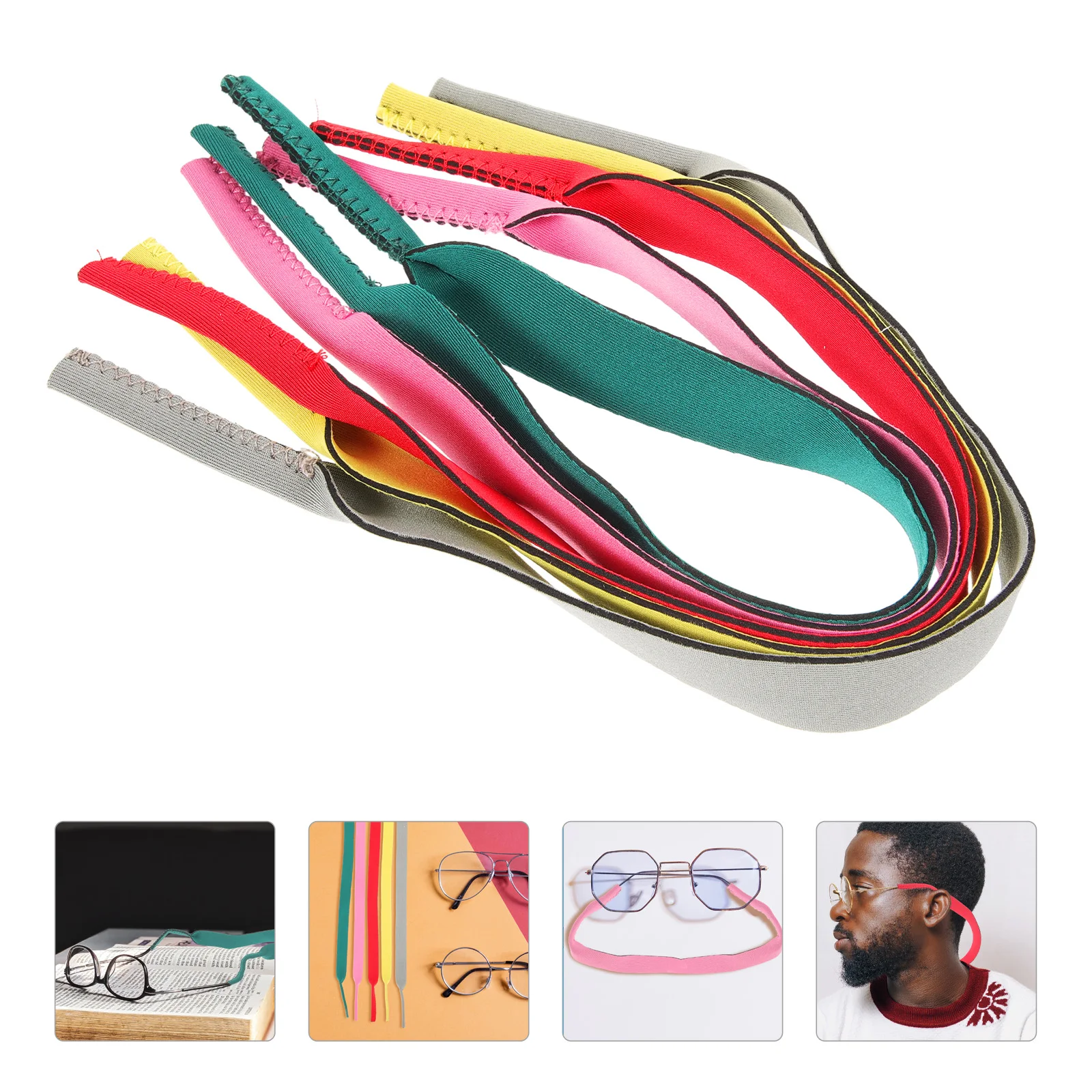

5pcs Sports Glasses Straps Adjustable Neoprene Eyeglass Straps Anti-Slip Sunglasses Holder For Men Kids Floating Eyewear