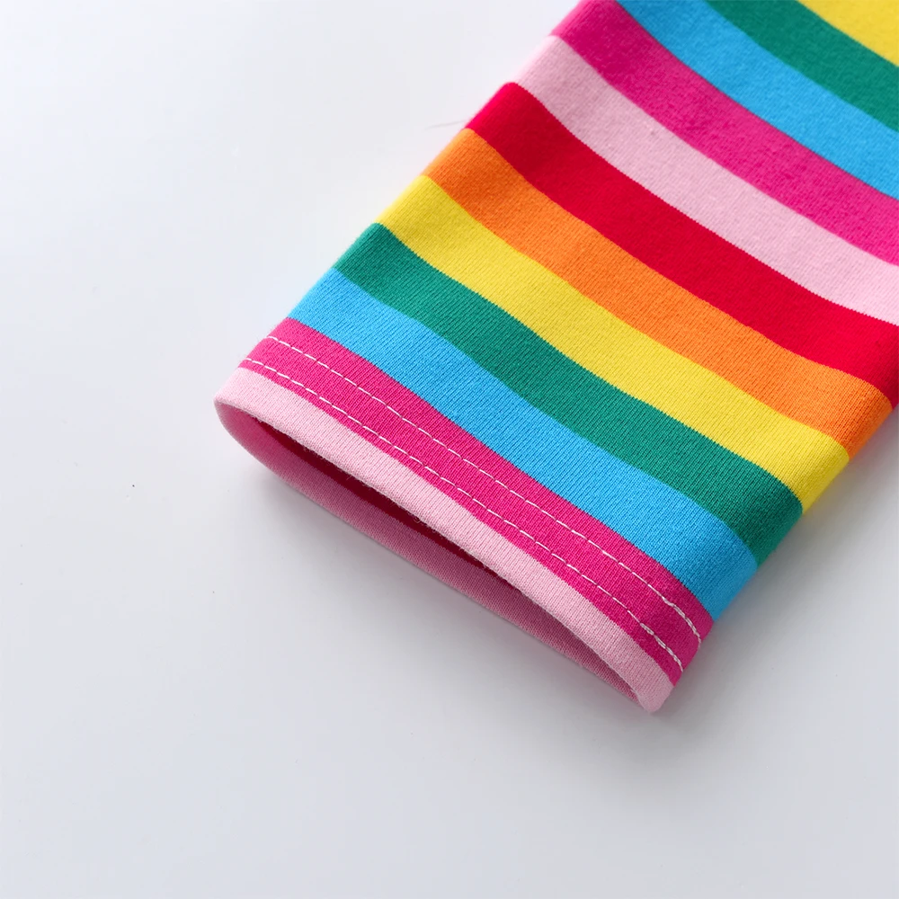 DXTON Children Leggings Rainbow Girls Pants Winter Skinny Leggings for Girls Toddler Striped Pants Girls Pencil Pants 2-8 Years