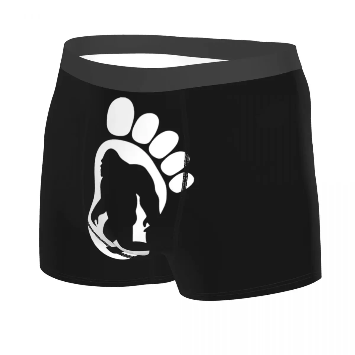 Custom Novelty Bigfoot Sasquatch Footprint Silhouette Boxers Shorts Panties Male Underpants Stretch Sasquatch Briefs Underwear