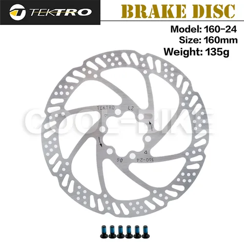 Imagen 2 del producto TEKTRO-Rotor de bicicleta de montaña, disco de freno hidráulico para MTB y carretera, pastillas de freno plegables, 160/180/203mm