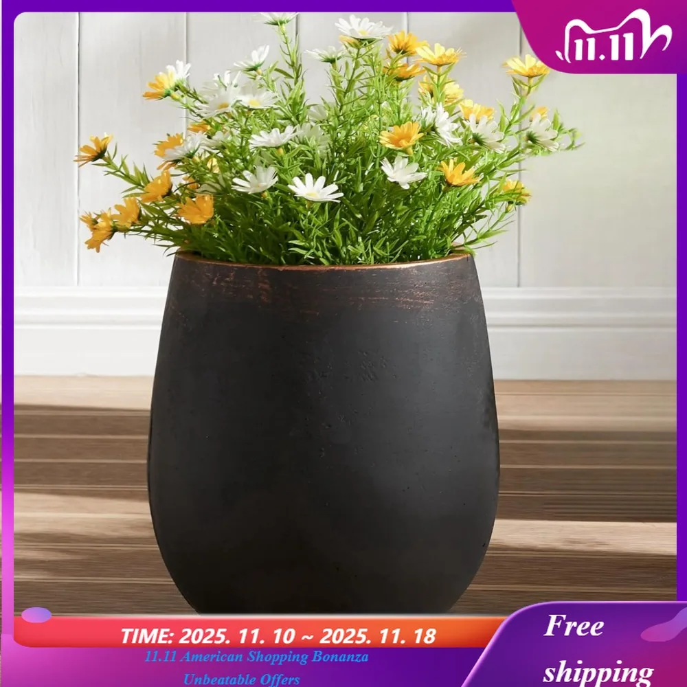

Кашпо для бетона на открытом воздухе, круглый цветочный горшок с дренажным отверстием и силиконовой заглушкой, контейнер для растений для сада,