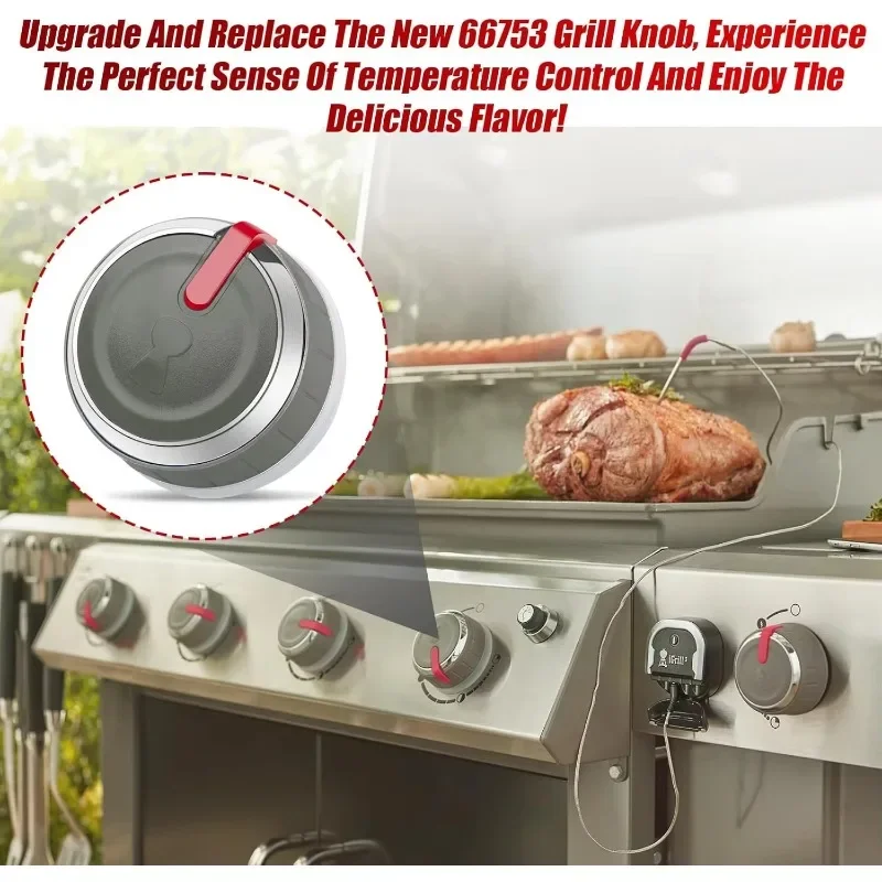 66753 Upgraded Gas Grill Control Knobs 3 Pack Lighted Main Burner Knobs Compatible
