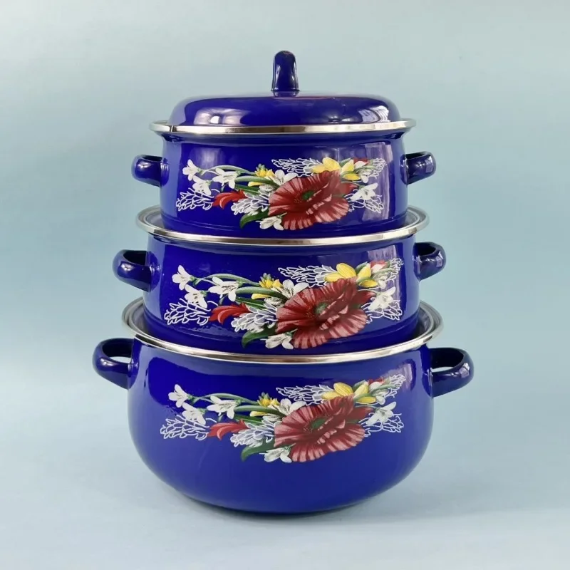 

3 шт. ENAMEL UTENSIL CERAMIC 1-2L CASSEROLE SAUCEPAN MINI COOKING POT SOUP COOKER