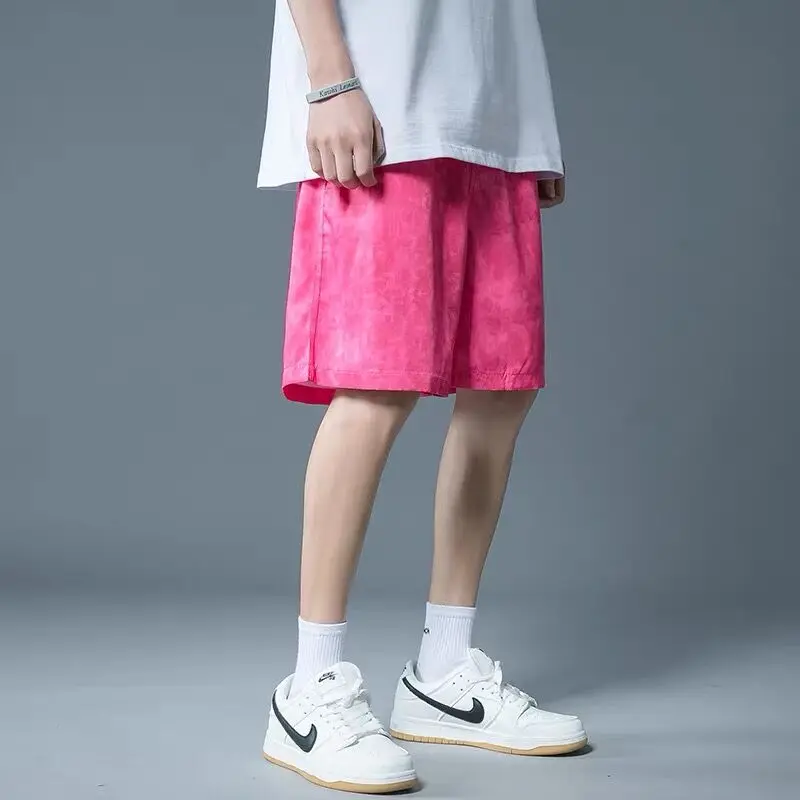 Men Beach Quick Dry Knee Length Shorts Funny Print Lovers Couple Wear Holiday Vacation Dance Singer Ins Ulzzang Korea Shorts