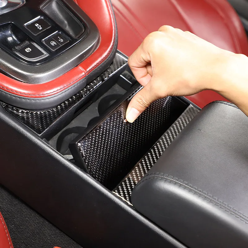 For Jaguar F-TYPE 2013-2022 Soft carbon fibre Interior Modification Center Control Trim Strip Door Trim Sticker Car Accessories