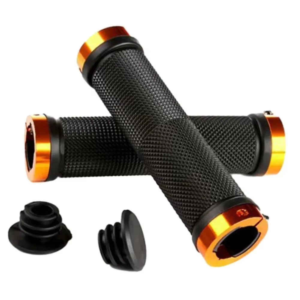 AliExpress NONE Bicycle Grips MTB Alloy Lock Bilateral Lock Handlebar Grips Rubber Anti Slip Cycling Handlebar Sleeve BMX Bicycle Accessories