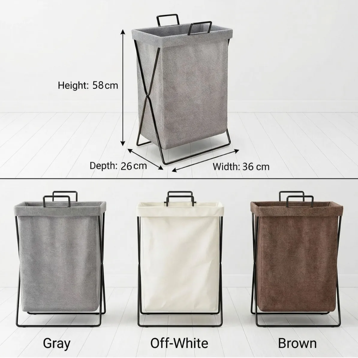 Collapsible Linen Laundry Hamper Clothes Storage Basket Large Capacity Di rty Clothes Organizer For Apartment Bedroom Bathroom
