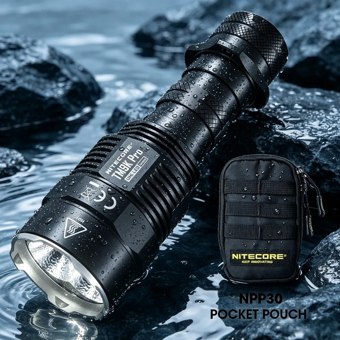 Nitecore Rechargeable Tactical Flashlight 3 X UHi 40 LED 9800LM Power Torch Lighter with 21700 Battery for Self Defense Camping