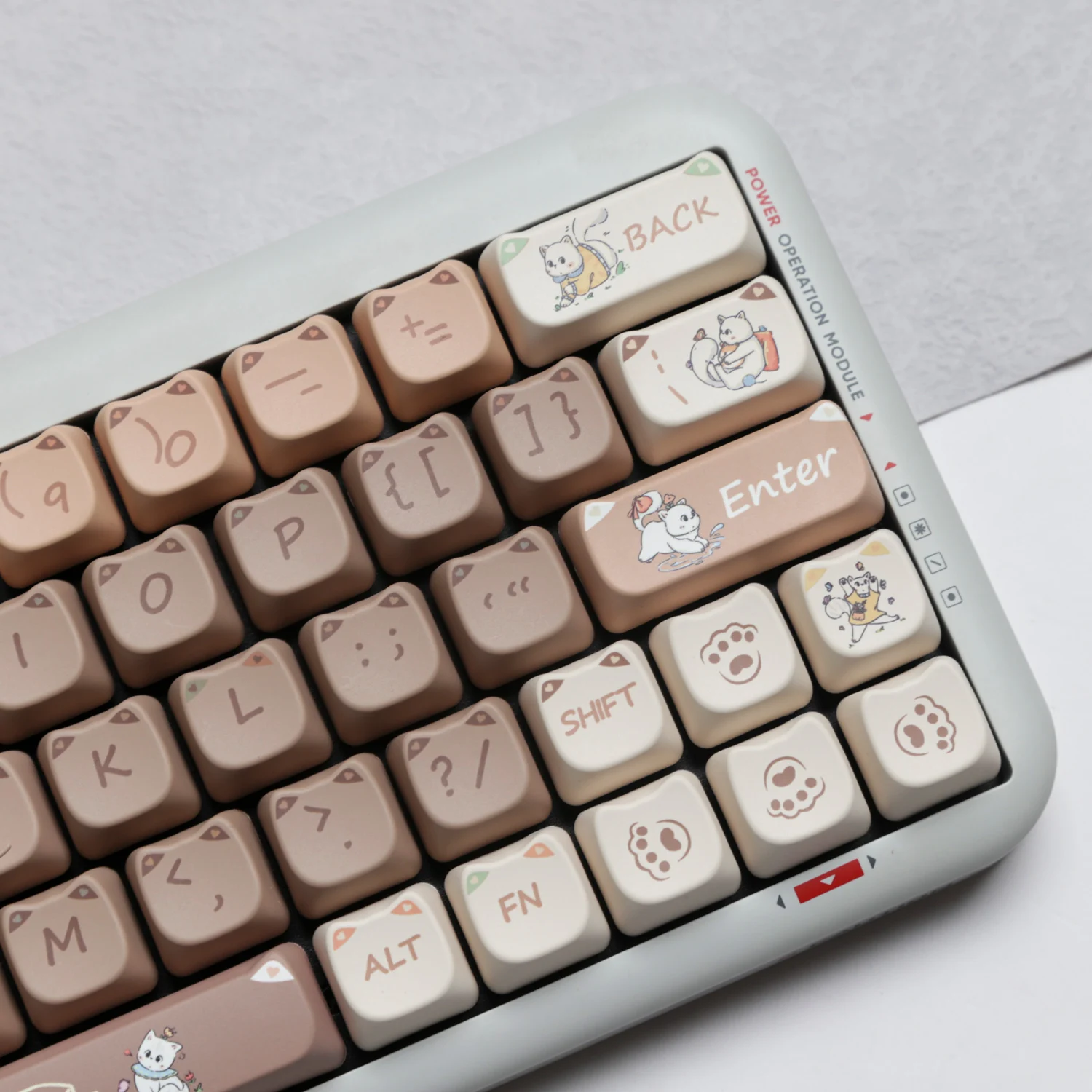 Imagem -04 - Naughty Cat Keycaps Dye-sub Mao Perfil 140 Chaves Material Pbt em Estoque