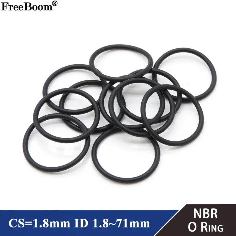 10/50Pcs NBR O Ring Gasket CS 1.8mm ID 1.6mm ~ 71mm Automobile Nitrile Rubber Round O Type Corrosion Oil Resistant Seal Washer