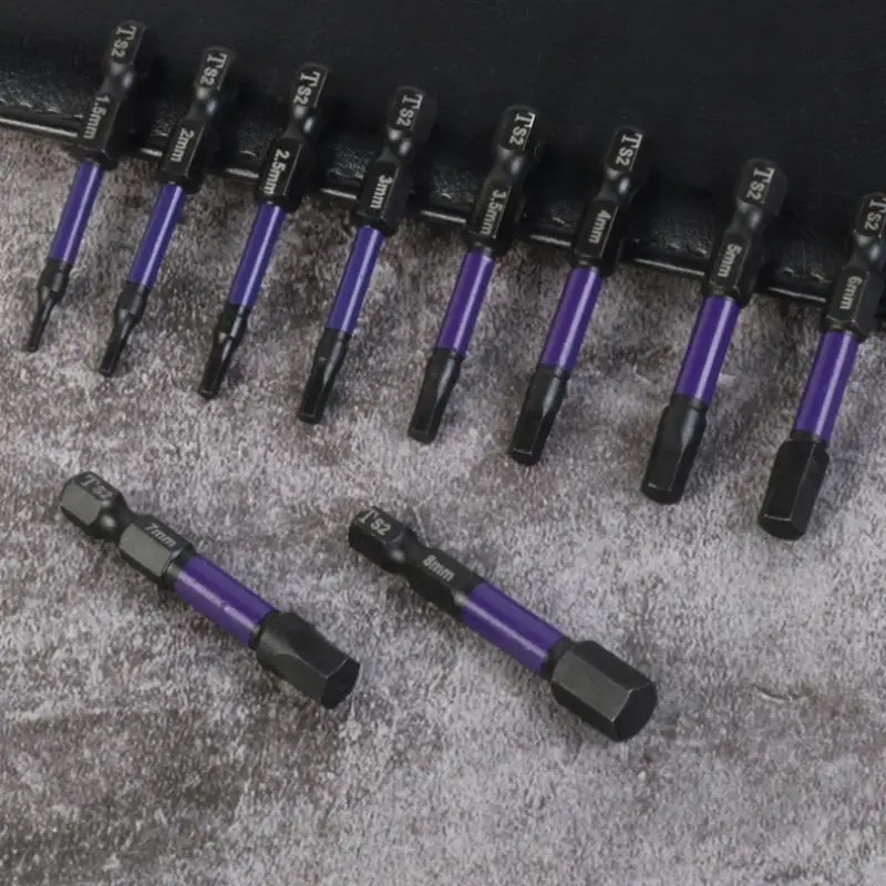 10 Piece S2 Strong Magnetic Drill Bit Set Impact Resistant for Power Tools Anti Rust Performance Ideal for DIY Repairs